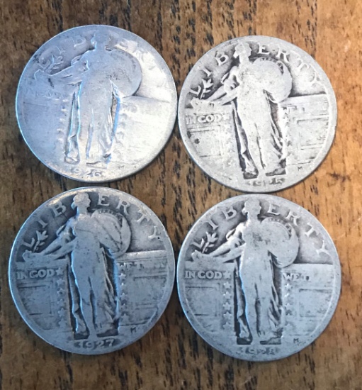 Lot of (4) Standing Liberty Silver Quarters