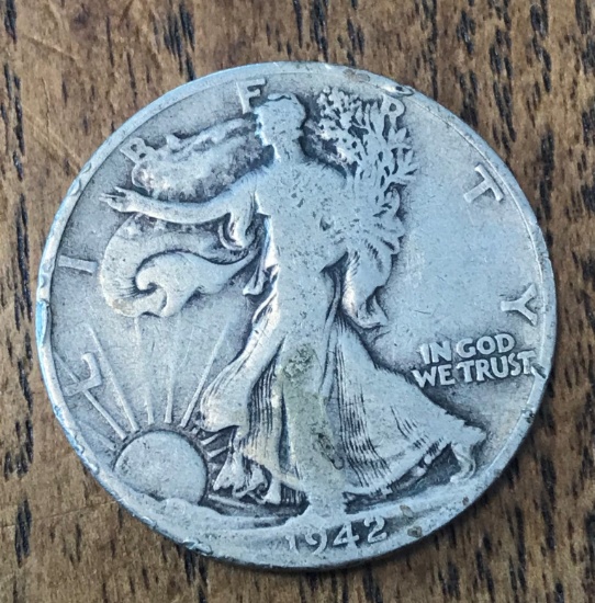 1942 Walking Liberty Silver Half Dollar