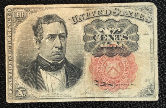 1874 United States 10 Cent Fractional Note