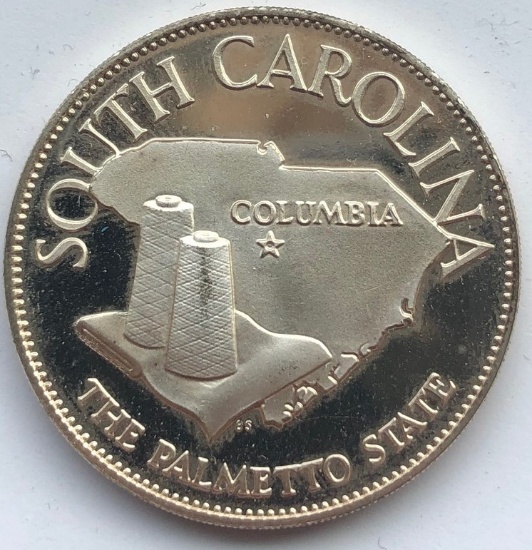 Silver Round Metal - South Carolina - 1/2 Ounce .999 Fine Silver