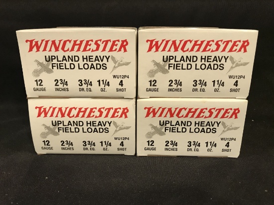 (4) Winchester 12ga 2 3/4" 4 Shot Upland Heavy Field Loads