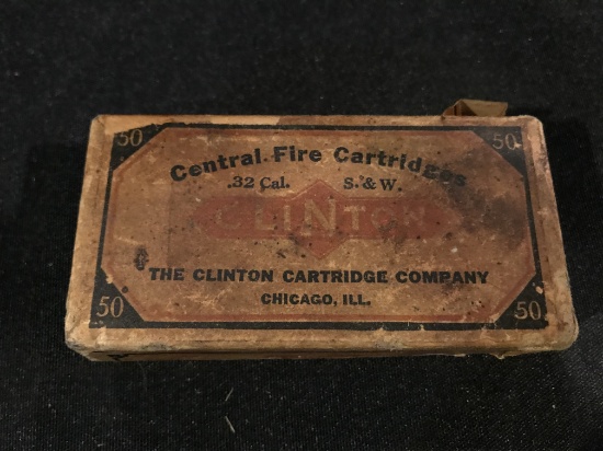 Clinton Cartridge Company .32 S&W Centerfire Two Piece Box