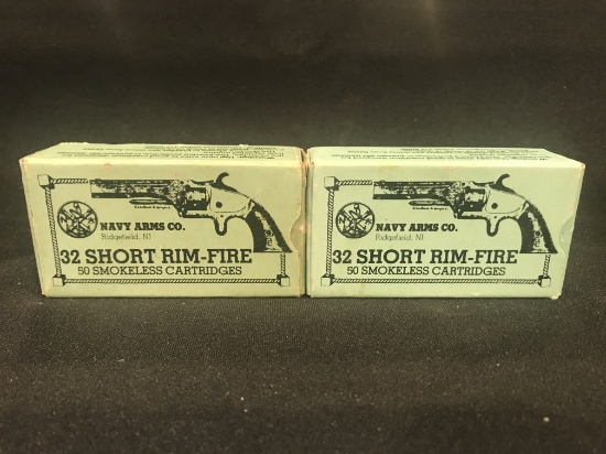 (2) Boxes of Navy Arms Co. .32 Short Rimfire Smokeless