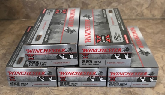 (5) Boxes of Winchester .223 64gr.