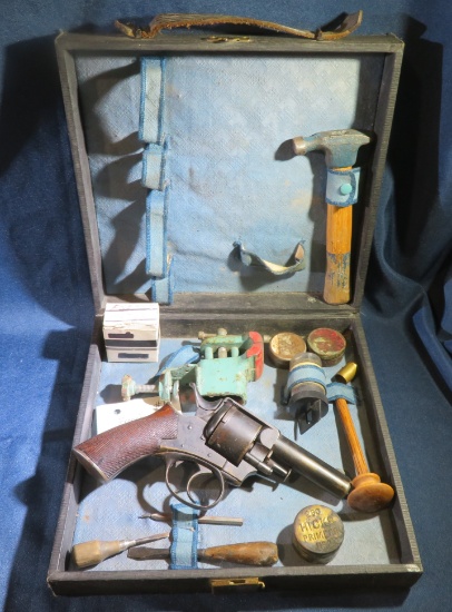 French .450  6 Shot Revolver with Case