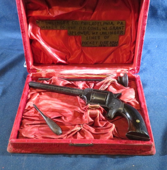 William P. Uhlinger .32 Rimfire 6 Shot Single Action Revolver in case