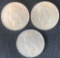 (3) 1922 US Peace Silver Dollars