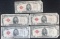 (5) Series 1928-C $5 US Red Seal Notes