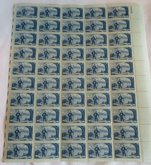 SHEET OF 3 CENT STAMPS - 1928-1953 FUTURE FARMERS OF AMERICA