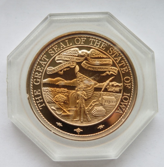"THE GREAT SEAL OF THE STATE OF IOWA" - COMMERATIVE COIN