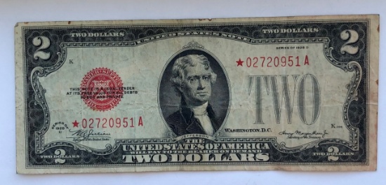 Series 1928-D $2.00 Red Seal Note -- Star Note