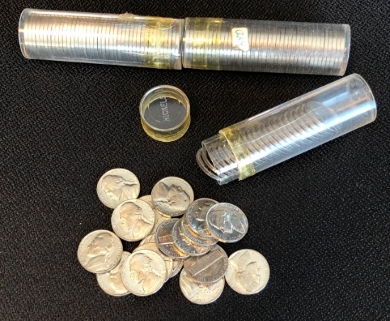 (3) Rolls of Uncirculated Jefferson Nickels --- 1968-D