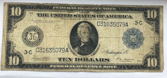 1914 $10 Federal Reserve Bank of Philadelphia Large Size Note