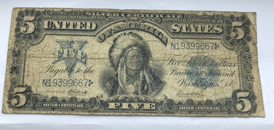 1899 United States $5.00 "Indian Chief" Silver Certificate