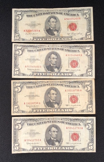 Series 1953 & 1963 $5.00 Red Seal Notes