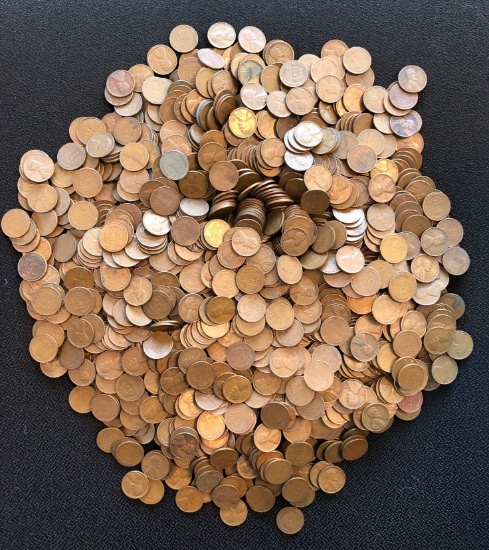 Large Lot of (2151) Lincoln Wheat Cents - Mixed Dates