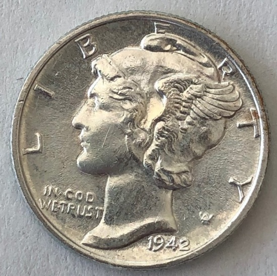 1942 Mercury Dime - Uncirculated Condition