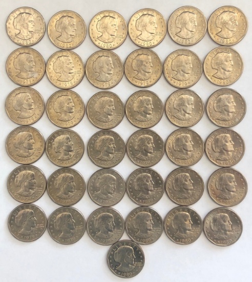 Set of (37) Susan B. Anthony $1.00 Coins -- 1979-D & 1980-P&D