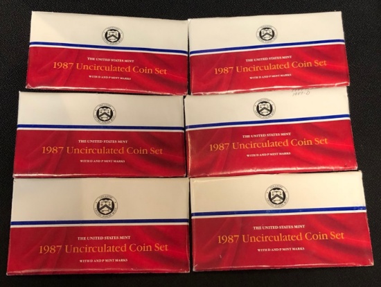 (6) 1987 US Uncirculated Mint Sets