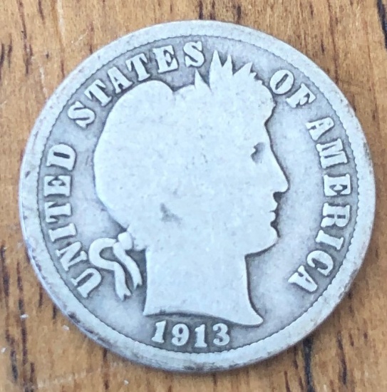 1913-S Barber Dime --- Better Date