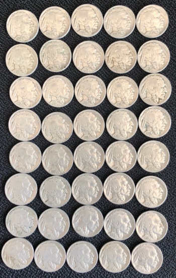 (40) Buffalo Nickels --- 1936-S & 1937