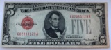 Series 1928-C $5.00 United States Red Seal Note