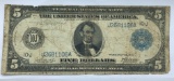 1914 $5 Federal Reserve Bank of Kansas City Large Size Note