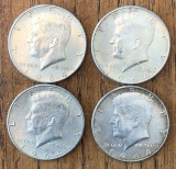 (4) Silver Kennedy Half Dollars -- 1964 & 1964-D