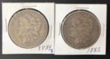 1883 & 1884-S Morgan Silver Dollars