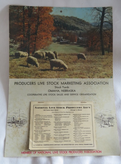 1950 - PRODUCERS LIVESTOCK  - OMAHA STOCKYARDS ADVERTISING CALENDAR