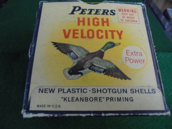 OLD 16 GA. SHOTGUN SHELL PAPER BOX WITH SHELLS-QUITE GRAPHIC