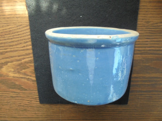 OLD BLUE BUTTER CROCK-GREAT COUNTRY LOOK