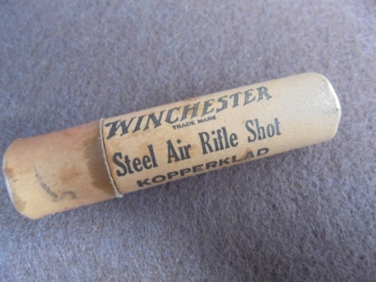 OLD WINCHESTER STEEL AIR RIFLE SHOT BOX AND SHOT