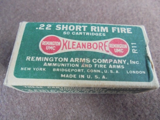OLDER REMINGTON 22 SHORT RIM FIRE SHELL BOX-QUITE CLEAN