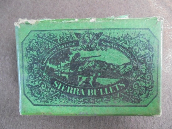 OLD BOX OF "SIERRA RIFLE BULLETS" FOR RELOADING--.30 CAL