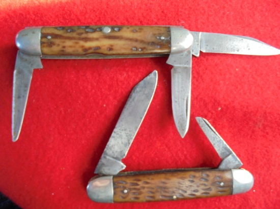 (2) OLD POCKET KNIVES WITH USE-HARD TO READ MARKS