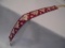 RED & WHITE QUILL WORK HAT BAND-ABOUT 33 INCHES LONG