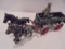 TOY FARM WAGON AND TEAM OF HORSES-CAST ALUMINUM