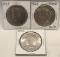 (3) 1925 US SILVER PEACE DOLLARS