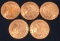 (5) 1 OZ. COPPER ROUNDS -- INDIAN HEAD