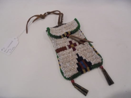 "STRIKE-A-LITE" BAG WITH BEADWORK ON FRONT