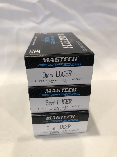 MAGTECH  9MM LUGER - 124 gr. - (3)  50 ROUND BOXES -