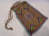MED. SIZED BAG WITH BEADS ON BOTH SIDES-8 1/2 X 5 1/2 INCHES