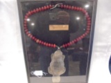 HUDSON BAY BEAVER NECKLACE WITH RED BEADS-IN DISPLAY BOX