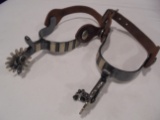 PAIR OF FANCY SPURS WITH LEATHER-LOOK NEWER