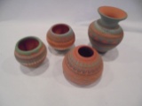 COLLECTION OF 4 SMALL NAVAJO MARKED POTS-SEE PHOTO