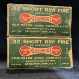 (2) REMINGTON UMC KLEANBORE .32 SHORT RIMFIRE