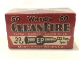 WARD'S CLEAN FIRE .22 W.R.F. -- VINTAGE FULL BOX