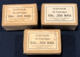 (3) NORMA CAL .223 BALL  - 50 CARTRIDGES