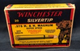 WINCHESTER SILVERTIP .375 H. & H. MAGNUM SUPER SPEED - 300 GRAIN -- FULL BOX